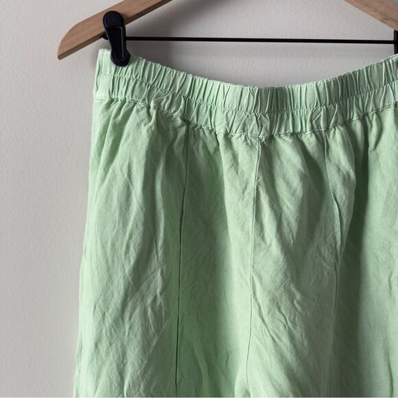 Young Fabulous & Broke Linen Blend Green Women's Pants Wide Leg zipper button L - Picture 5 of 11